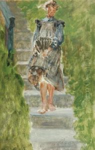 Dziewczyna Na Schodach by Jacek Malczewski