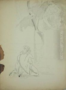 Modlitwa Wedrowcy - Szkic Do Kompozycji Figuralnej by Jacek Malczewski