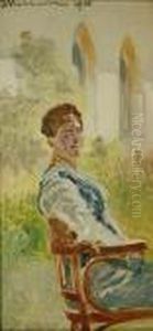 Kobieta W Ogrodzie (maria Malczewska) by Jacek Malczewski