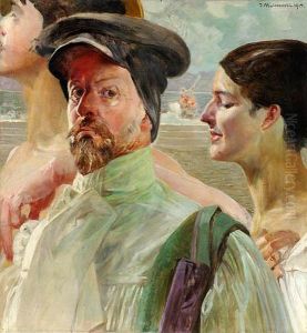 Autoportret Z Eurydyka I Hermesem by Jacek Malczewski