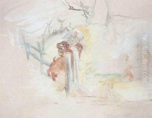 Szkic Studyjny Z Trzema Postaciami by Jacek Malczewski
