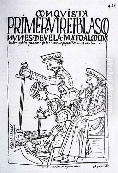 The Death of Blasco Nunez de Vela d.1546 at the hands of Gonzalo Pizarro c.1502-48 in 1546 - view 1