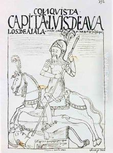 Captain Luis de Avalos killing an Inca by Felipe Huaman Poma de Ayala
