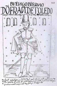 Portrait of Francisco de Toledo 1568-81 by Felipe Huaman Poma de Ayala