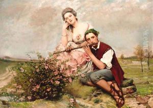 The young shepherd's music by Johann Anton de Peters
