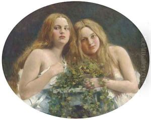 Young maidens in the garden by Johann Anton de Peters