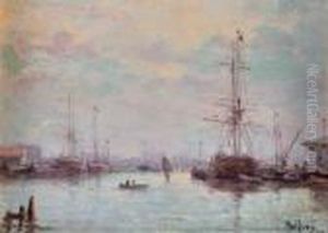 Voiliers Dans Le Port. by Charles Malfroy