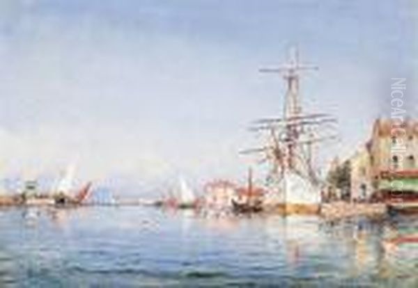 Trois Mats A Quai Dans Le Port Des Martiques - view 1