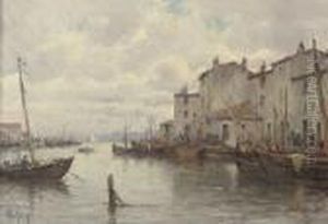 Fishing Boats At The Quay, Marseilles by Charles Malfroy
