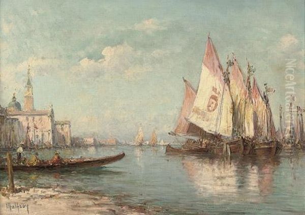 Fishing Vessels Moored Off Venice - view 1