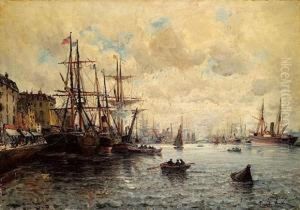 Bateaux A Quai Dans Le Port Du Havre