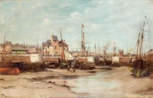 Honfleur, Le Calfatage Des Bateaux A Maree Basse