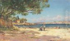 Sonnige Strandpartie. by Charles Malfroy