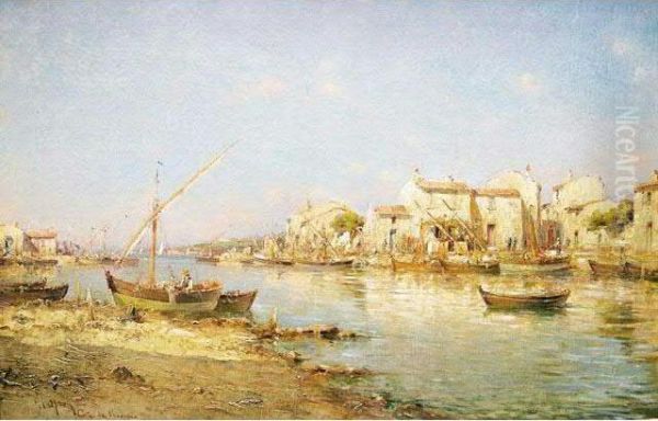 Pecheurs Et Barques A Quai Amartigues - view 1