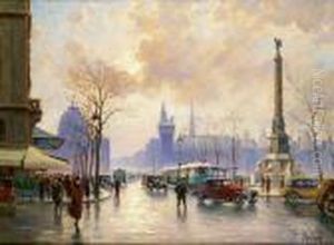 Paris, La Conciergerie Vue De La Place Du Chatelet by Henri Malfroy