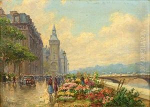 Le Marche Aux Fleurs by Henri Malfroy