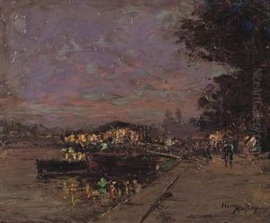 Along The Seine, Paris by Henri Malfroy