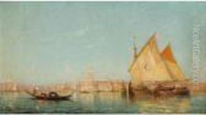 Vue De Venise [ ; View Of Venice ; Oil On Panel Signed Lower Left] by Henri Malfroy