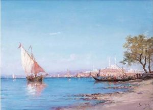 " Caique Sur Le Bosphore ". by Henri Malfroy