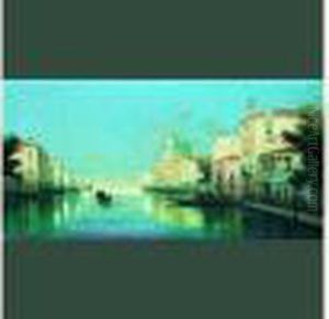 Le Grand Canal Avec La Basilique Santa Maria De La Salute,venise by Henri Malfroy