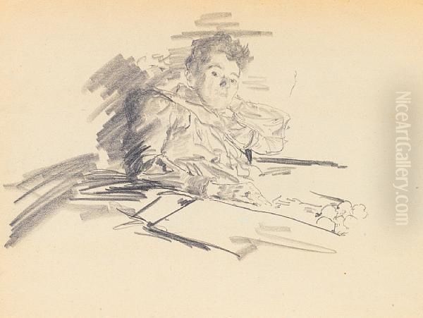 Preliminary Portrait Sketches And Threeself-portraits - view 1