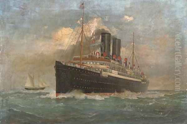 The British steamer Caledonia outward-bound for New York - view 1