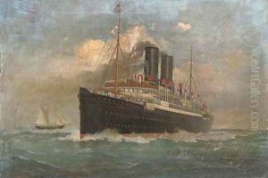 The British steamer Caledonia outward-bound for New York by Fred Pansing