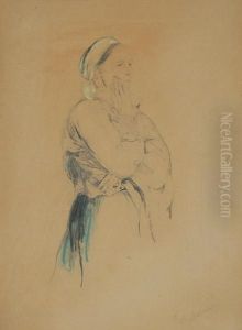 Portrait Of A Peasant Woman by Philippe Andreevitch Maliavine