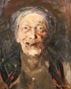Laughing Peasant Woman by Philippe Andreevitch Maliavine