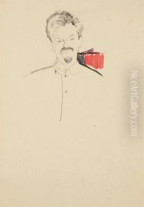 Portrait Of Leon Trotsky In Uniform by Philippe Andreevitch Maliavine