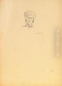Two Drawings Of Peasant Women In Kerchiefs by Philippe Andreevitch Maliavine