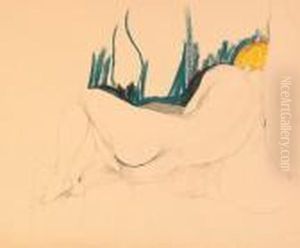 Reclining Female Nude by Philippe Andreevitch Maliavine