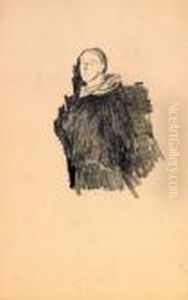 Head And Torso Of Woman In Black Cloak And Necklace