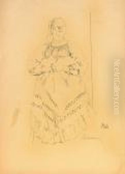Woman In Russian Dress Standing - view 1