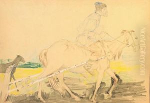 Plough Horse And Foal by Philippe Andreevitch Maliavine