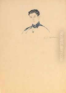 Portrait Of A Young Bolshevik by Philippe Andreevitch Maliavine