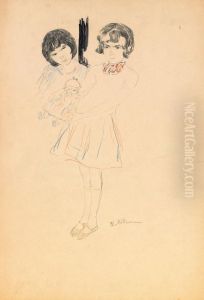 Girl Standing With Doll