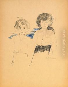 Portrait Sketch Of Two Children Portrait Sketch Of Two Children