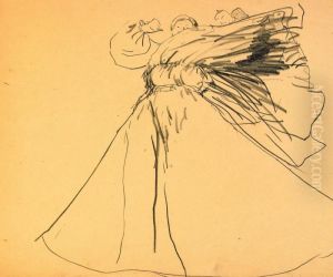 Woman In Russian Dress With Billowing Apron