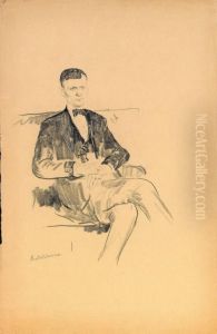 Seated Man With Bow Tie by Philippe Andreevitch Maliavine