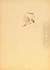 Head Of Women In White Kerchief by Philippe Andreevitch Maliavine