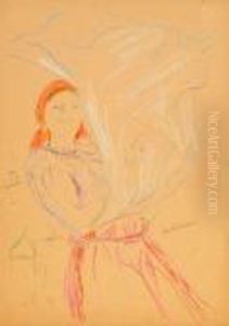 Smiling Girl With Billowing Apron by Philippe Andreevitch Maliavine