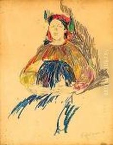 Jeune Paysanne Russe En Costume Traditionnel by Philippe Andreevitch Maliavine