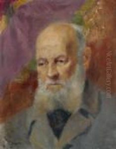 Head And Shoulders Portrait Of A Bearded Man. 1889. by Philippe Andreevitch Maliavine