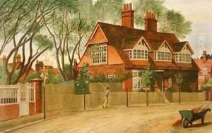 Queen Anne Gardens looking North, Bedford Park, Chiswick by Henry Marriott Paget