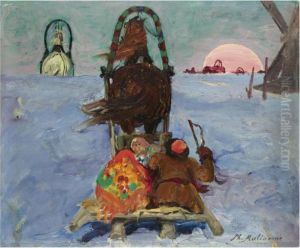 Winter Landscape With Sleigh