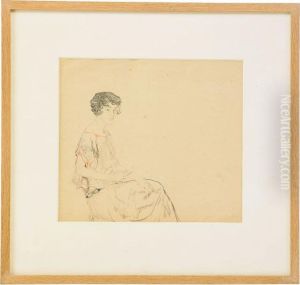 Portrait Of A Girl In A Patterned Silk Dress