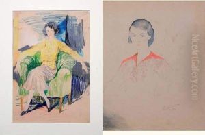 Ensemble De Deux Dessins by Philippe Andreevitch Maliavine