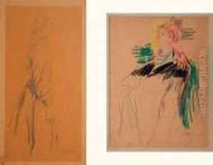 Ensemble De Deux Dessins by Philippe Andreevitch Maliavine