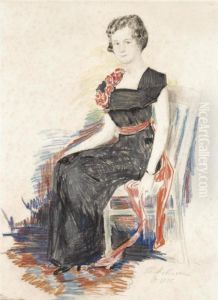 Portrait Of A Lady by Philippe Andreevitch Maliavine
